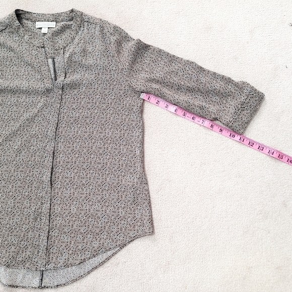 Dana Buchman Tunic Top Blouse V-Neck Womans Size S 3/4 Sleeve Geometric Design - Picture 8 of 11